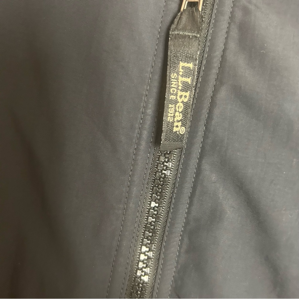 Vintage LL BEAN Black Fleece Lined Coat Jacket Medium M - Picture 4 of 5